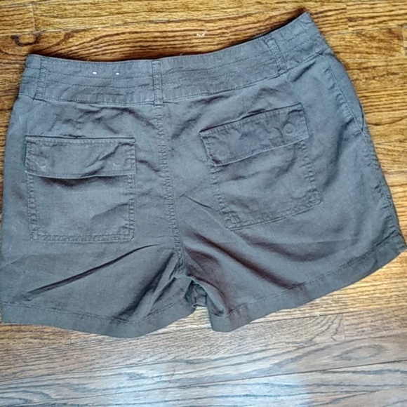 Dark Brown Mid Rise Shorts - Picture 2 of 7